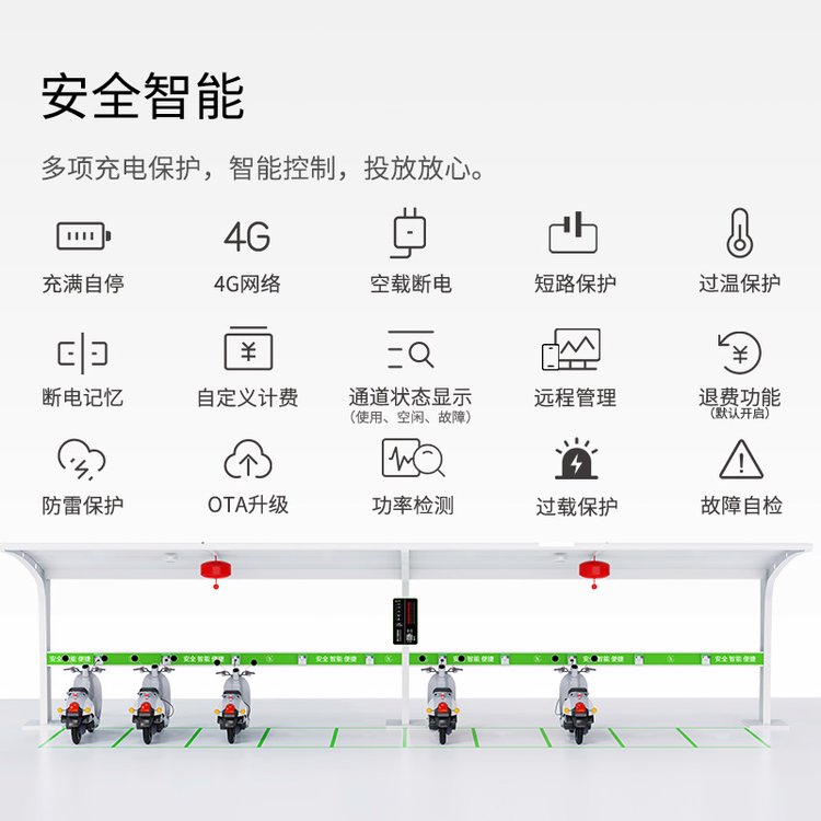 萊充W6智能充電站 小區(qū)非機動車充電的革新解決方案